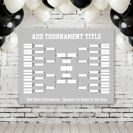 Idrottsturnering - Silver Grått 32-lag Poster