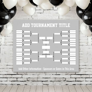 Idrottsturnering - Silver Grått 32-lag Poster