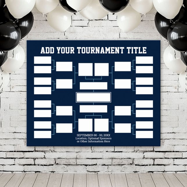 Idrottsturneringspaket - 16 team - marin flotta poster (Custom Tournament Bracket Poster)