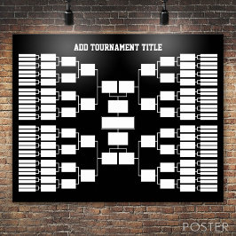 Idrottsturneringspaket för 64 team svart poster