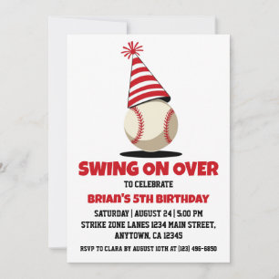 Idrottsungars baseballfödelsedagsinbjudningar inbjudningar