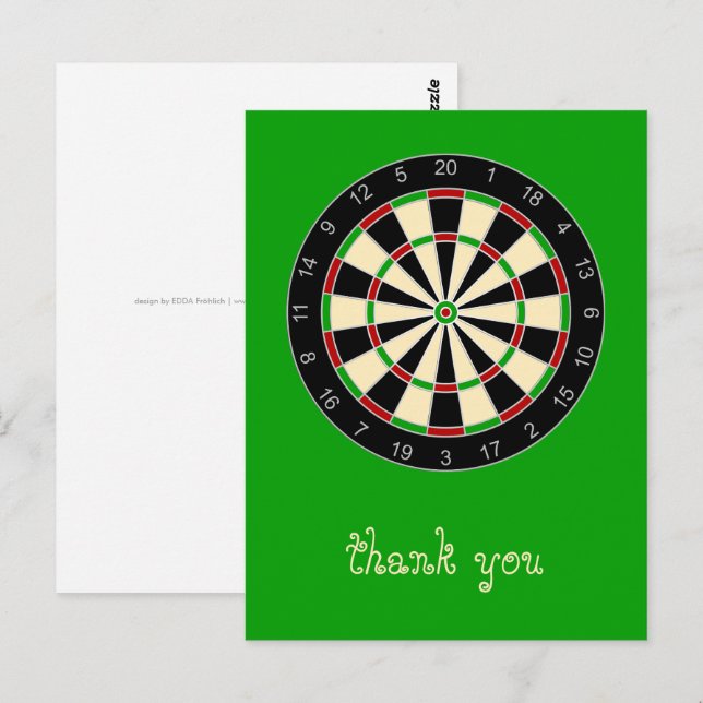 Idrottsutrustning - Dartboard 1 Vykort (Fram/baksida)