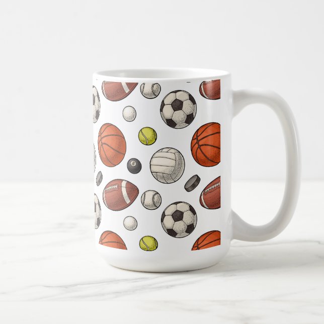Idrottsutrustning Mönster Kaffemugg (Höger)