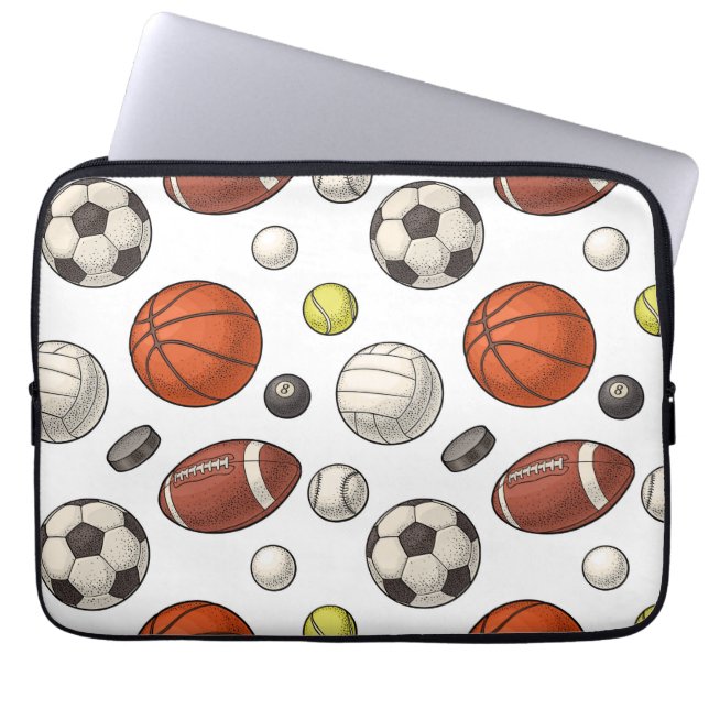 Idrottsutrustning Mönster Laptop Fodral (Framsidan)