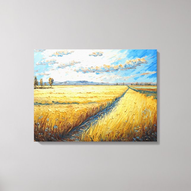 Idyllic Golden Wheat Fält Meadow Canvastryck (Framsida)