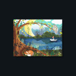 Idyllic Riverside Wildlife Digital Illustration Canvastryck<br><div class="desc">Art by becky nimoy; anpassa arbetsytan storlekt och justera det svarta gräns efter behov.</div>