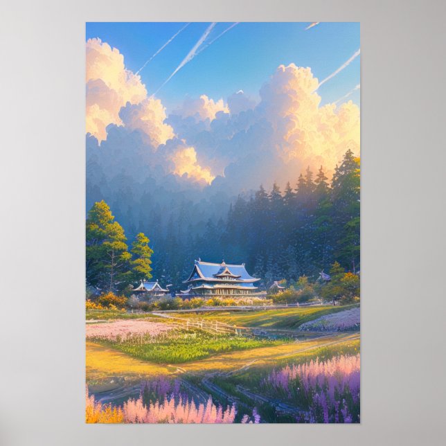 Idyllic Village Amidst Majestic Natature Poster (Framsidan)
