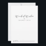 Idyllisk kalligrafi Bröllop Ord i Wisdom Rådkort<br><div class="desc">Denna idylliska kalligrafi av bröllop ord av visdomskort är perfekt för ett bröllop i Österrike. Den enkla och elegant designen har skript av typen klassisk och finare i svartvitt. De här korten är perfekter för bröllop, möhippa, babydusch, studentfest och mycket mer. Anpassa korten med namn från bruden och brudgummen, blivande...</div>