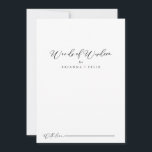 Idyllisk kalligrafi Bröllop Ord i Wisdom Rådkort<br><div class="desc">Denna idylliska kalligrafi av bröllop ord av visdomskort är perfekt för ett bröllop i Österrike. Den enkla och elegant designen har skript av typen klassisk och finare i svartvitt. De här korten är perfekter för bröllop, möhippa, babydusch, studentfest och mycket mer. Anpassa korten med namn från bruden och brudgummen, blivande...</div>