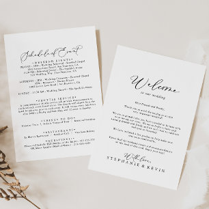Idyllisk Snyggt Calligraphy Bröllop Välkommen Brev