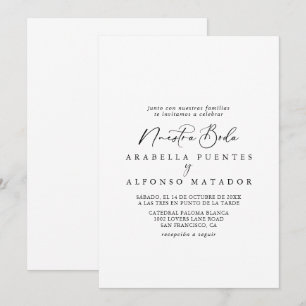 Idyllisk Snyggt Calligraphy Nuestra Boda Bröllop  Inbjudningar