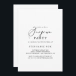 Idyllisk Snyggt Calligraphy Surprise Party Inbjudningar<br><div class="desc">Den här kalligraffestinbjudan till den idylliska snyggten är perfekt för en modern födelsedag,  pension eller något överraskande party. Den enkla och elegant designen har skript av typen klassisk och finare i svartvitt.</div>