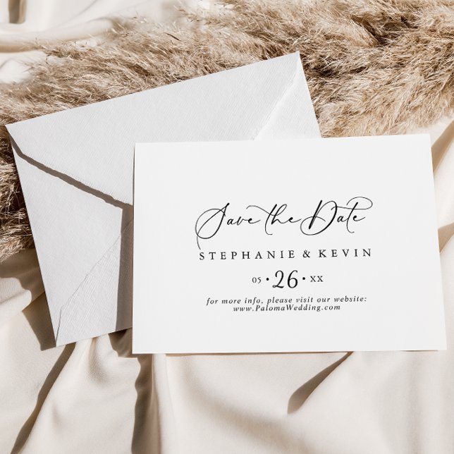 Idyllisk Snyggt Kalligrafi Vågrät Bröllop Spara Datumet (Skapare uppladdad)