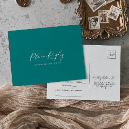 Idyllisk Stilfull Kalligrafi Turkos Meny Val RSVP 