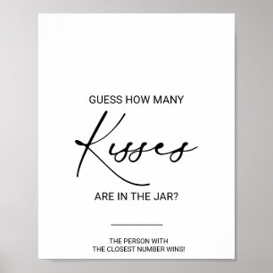 Idylliskt hur många Kisses-Möhippa-spel Poster