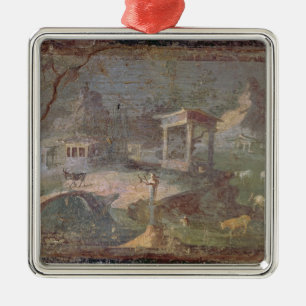 Idylliskt landskap, från Herculaneum, Julgransprydnad Metall