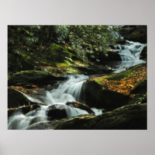 Idylliskt vattenfallsfoto Poster