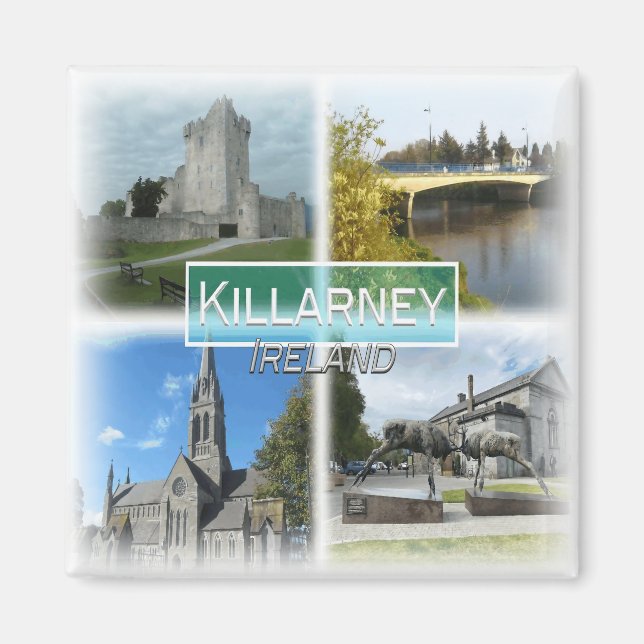 IE0018 Europe, Irland, Killarney, kylskåp Magnet (Framsidan)