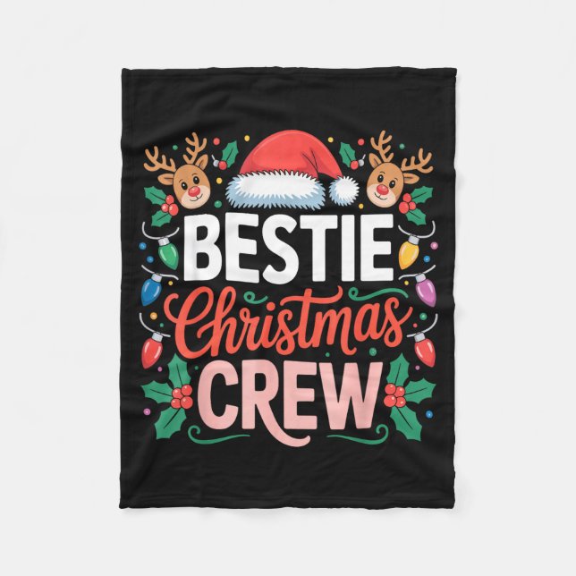 Ie Christmas Crew Santa Hat Holiday Art Matching F Fleecefilt (Framsidan)