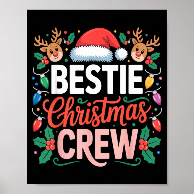 Ie Christmas Crew Santa Hat Holiday Art Matching F Poster (Framsidan)