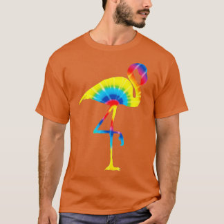 ie Dye Flamingo Rainbow Print Bird Animal Hippie P T Shirt