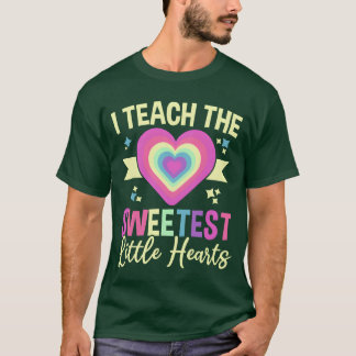 Ieachhe Sweetest Little Hearts Dagis lärare vinta T Shirt