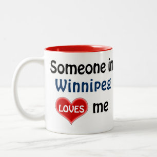 Iemand in Winnipeg houdt van me Två-Tonad Mugg