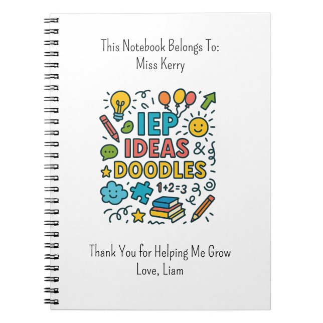 IEP Ideas, Doodles & Snacks | Inclusion Anteckningsbok (Framsidan)