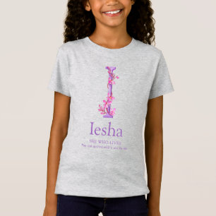 Iesha namn betyder orkidévriden brev I T Shirt