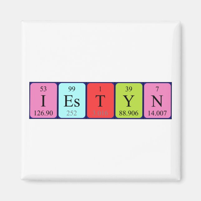 Iestyn Periodiska bord namn magnet (Framsidan)