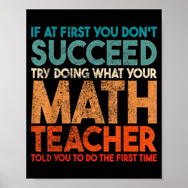 If At First You Don't Succeed Try Doing Funny Math Poster (Framsidan)