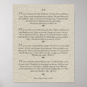 IF Citat från Rudyard Kipling 1895 om Parchment Poster