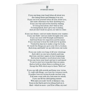 IF Dikt av Rudyard Kipling Hälsningskort