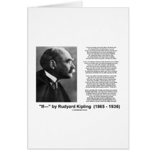 "If—" Dikt by Rudyard Kipling Hälsningskort