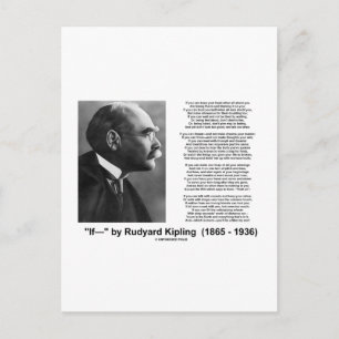 "If—" Dikt by Rudyard Kipling Vykort