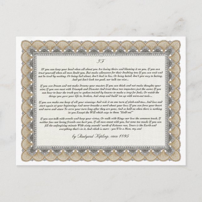 IF = en inspirerande Dikt för Young Manar Vykort (Framsida)