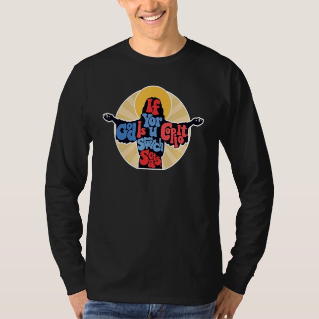If God Is Your Copilot Switch Seats Retro Christia T Shirt (Framsida)