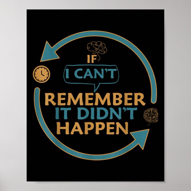 If I Can't Remember It Didn't Happen Funny Quotes  Poster (Framsidan)