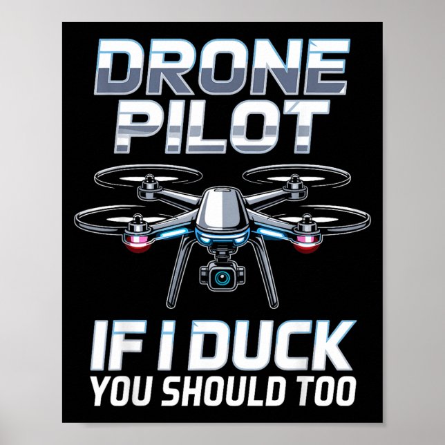 If I Duck Drone Lot Drone Operator Rc Quaopter Fly Poster (Framsidan)