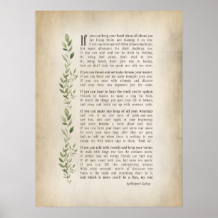 IF, inspirerad dikt av Rudyard Kipling Poster