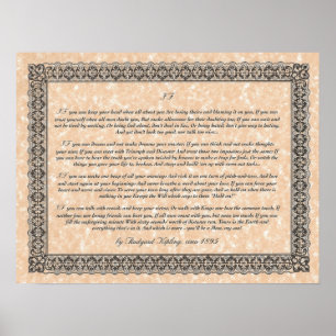 IF Inspiring Dikt for Young Manar by Rudyard Kipli Poster
