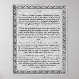 IF Inspiring Dikt for Young Manar by Rudyard Kipli Poster