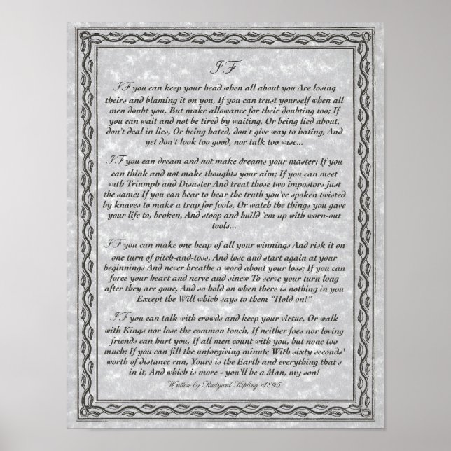 IF Inspiring Dikt for Young Manar by Rudyard Kipli Poster (Framsidan)