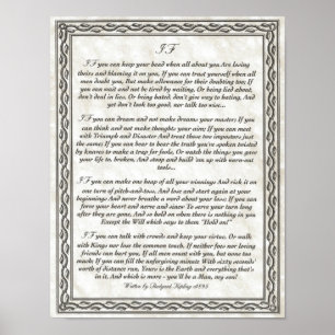 IF Inspiring Dikt for Young Manar by Rudyard Kipli Poster