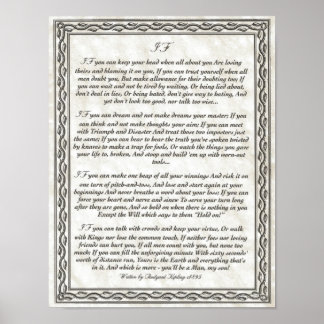 IF Inspiring Dikt for Young Manar by Rudyard Kipli Poster