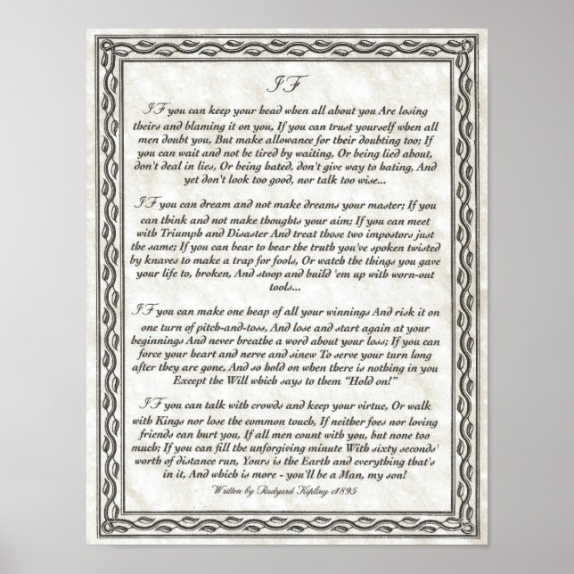IF Inspiring Dikt for Young Manar by Rudyard Kipli Poster (Framsidan)