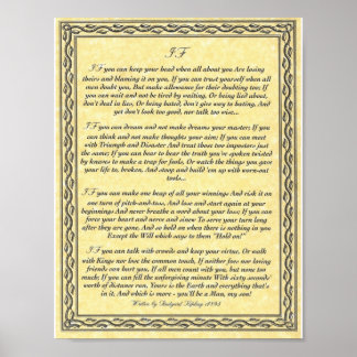 IF Inspiring Dikt for Young Manar by Rudyard Kipli Poster