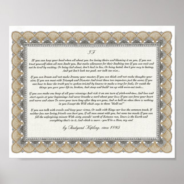 IF Inspiring Dikt for Young Manar by Rudyard Kipli Poster (Framsidan)