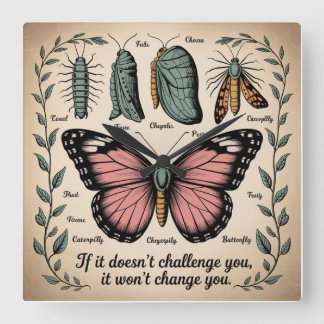 If It Doesn't Challenge You, It Won't Change You Fyrkantig Klocka