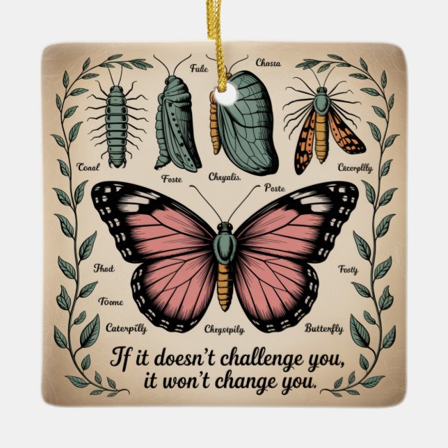 If It Doesn't Challenge You, It Won't Change You Julgransprydnad Keramik (Framsida)